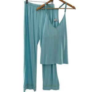 Cosa Bella Pima Cotton 2 Piece Pajama Loungewear Set Tank Top Pants Size Large